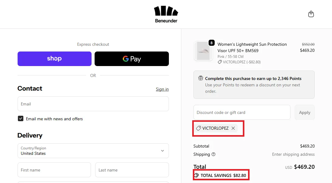 Beneunder 10% off coupon